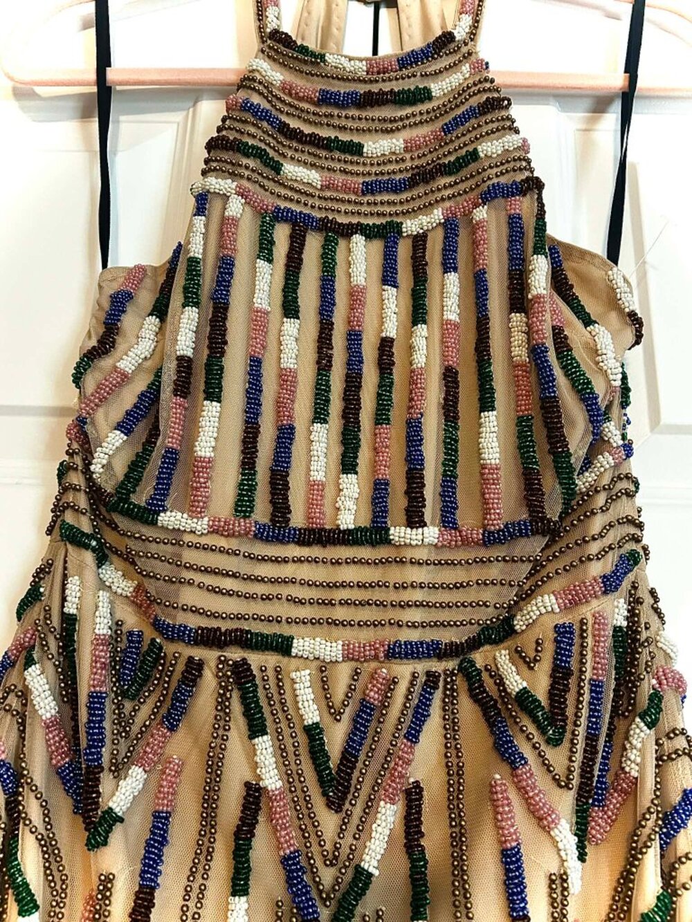 NWT X NBD Kenya Beaded Halter Mini Dress S MSRP $545 - Picture 5 of 14